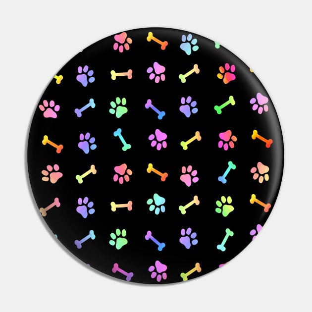 DOG Treats And Puppy Paw Prints Pin by SartorisArt1