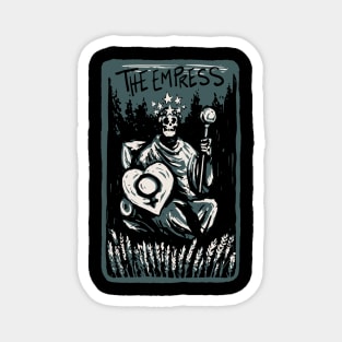 The Empress Skeleton Skull Tarot Card Magnet