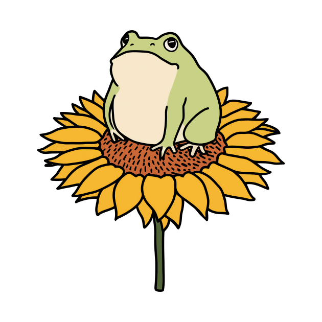 Frog on Sunflower by Frogle