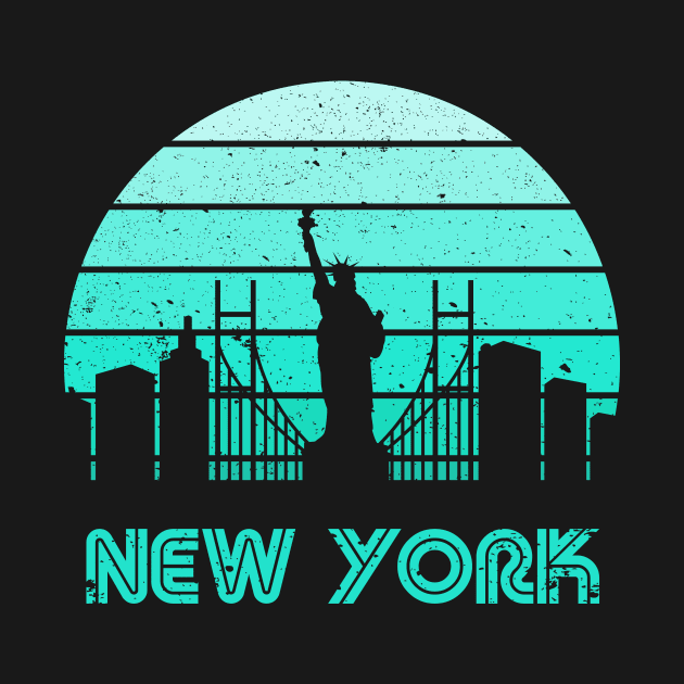 Retro Sunset New York by rojakdesigns