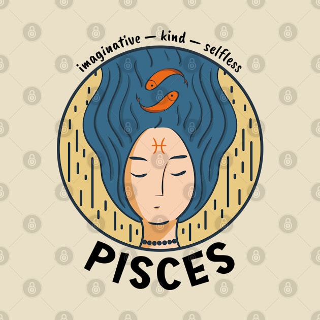 Pisces Zodiac Girl by Whimsical Frank