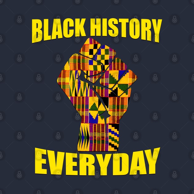 Black History Everyday Kente Pattern Melanin Pride T-Shirt by Merchweaver