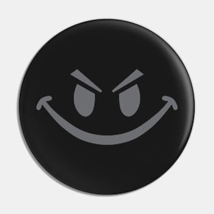 Gray Evil Smiley Pin