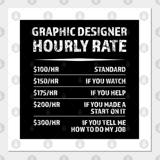 Graphic Designer Hourly Rate Funny Digital Design Gift Graphic Designer Posters And Art Prints Teepublic