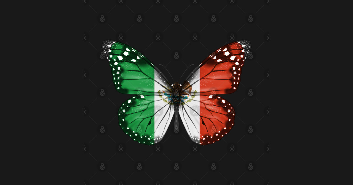 Mexican Flag Butterfly Gift for Mexican From Mexico Mexican