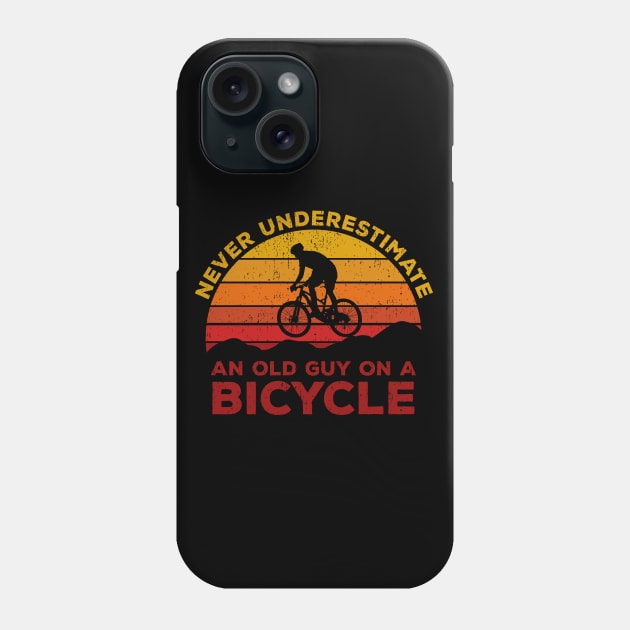 Never Underestimate An old Guy On A Bicycle - Christmas Gift Idea Phone Case by Zen Cosmos Official