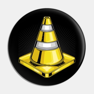 Yellow Traffic Cone Pin