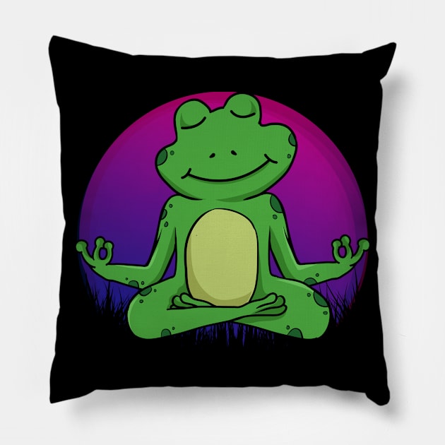 Yoga Frog Pillow by RockReflections