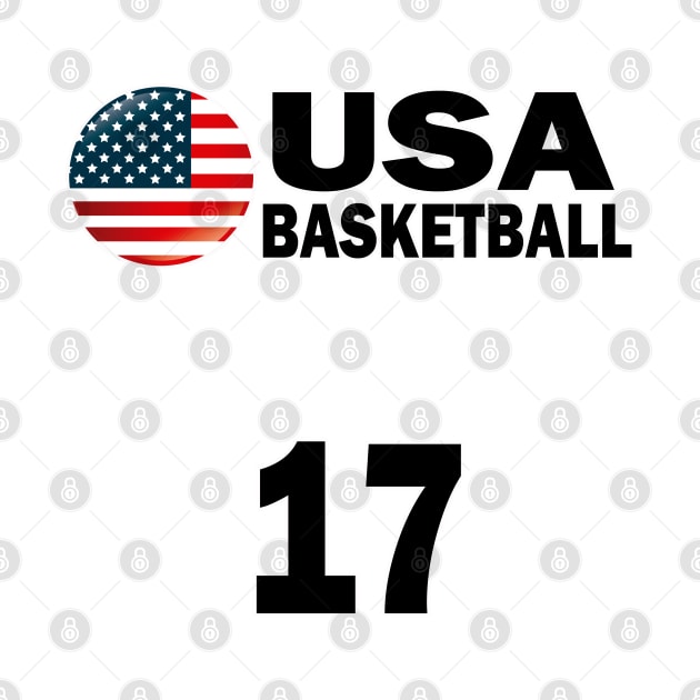 USA Basketball Number 17 T-shirt Design by werdanepo