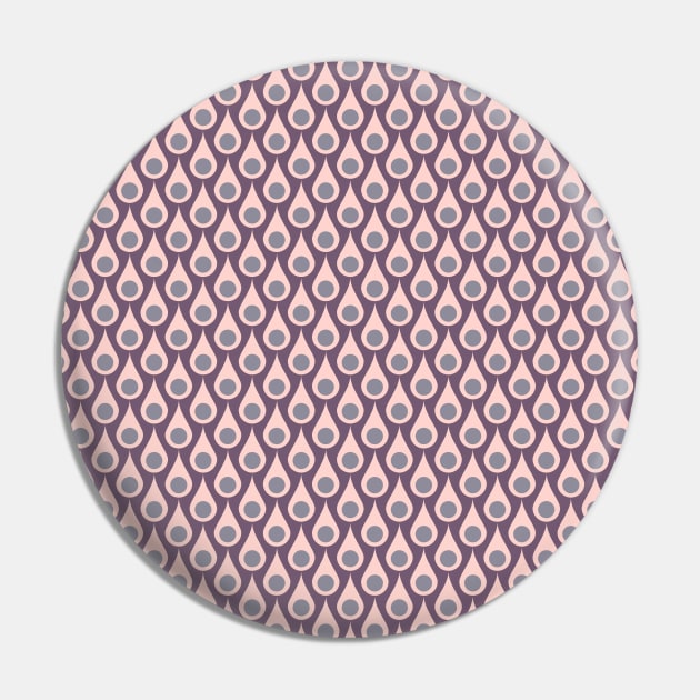 Retro Pink Purple Funky Style Modern Pattern Pin by jodotodesign