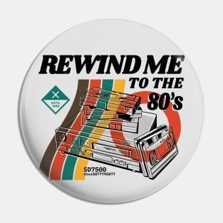 Rewind Me to the 80s // Funny Vintage VCR 80s Nostalgia Pin