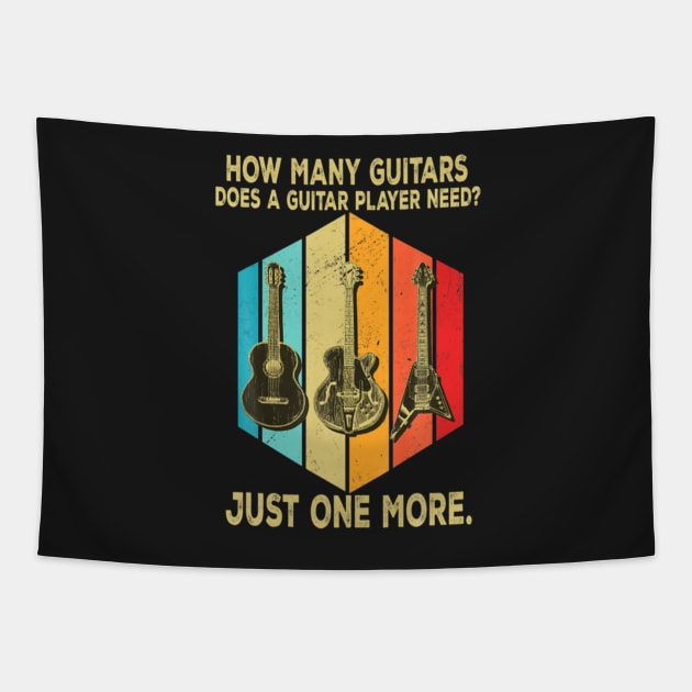 How Many Guitars Vintage Design Tapestry by FogHaland86