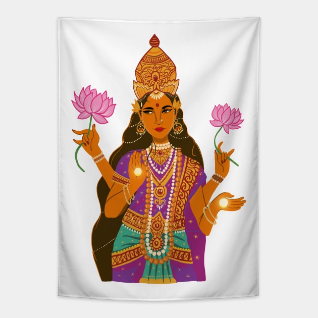 Diwali Lakshmi Tapestry by SaraFuentesArt