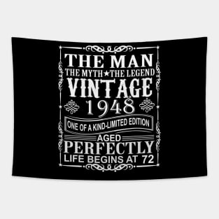 72nd Birthday Gifts Man Myth Legend Vintage 1948 Tapestry