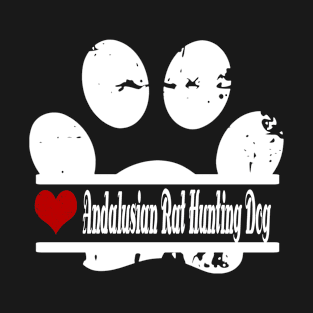 Andalusian Rat Hunting Dog paw print T-Shirt