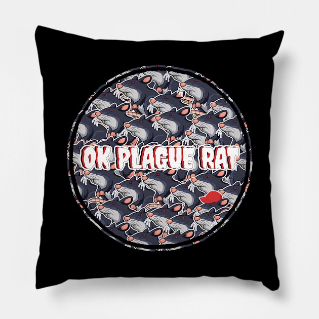 OK Plague Rat One Red Hat Crowd Design Circle Pillow by aaallsmiles