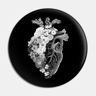Flower Heart Spring Black and White by Tobe Fonseca Pin