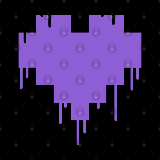 Purple Dripping Pixel Heart by DipsyBunStudios27