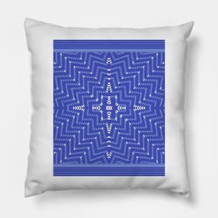 Shibori Ikat Indigo Blue Pattern Pillow