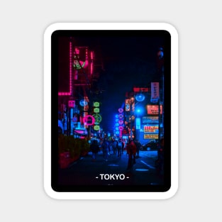 Tokyo Street Neon Synthwave Magnet