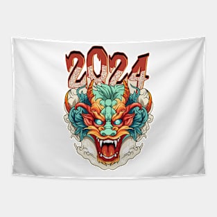 Chinese New Year 2024 Year of The Dragon Head Tapestry