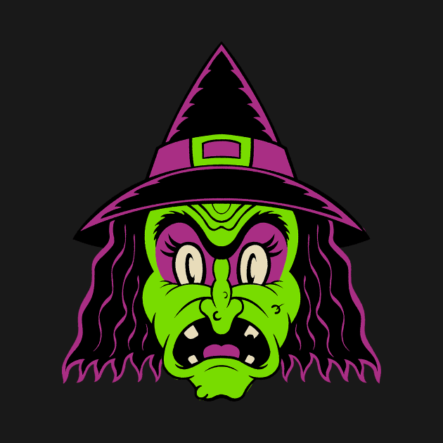 Retro Halloween Witch by BrianBrainStudio