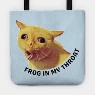 Frog In My Throat Cat Coughing Meme Design Tote