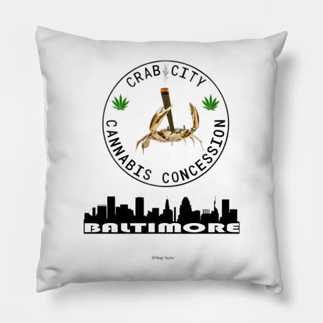 Crab City Cannabis Concession Pillow by Crab City Cannabis Concession