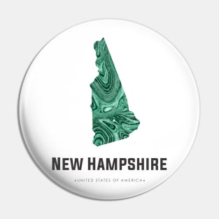 New Hampshire state map abstract green Pin