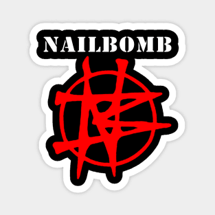 Nailbomb Red Anarcho Logo Industrial Hardcore Magnet