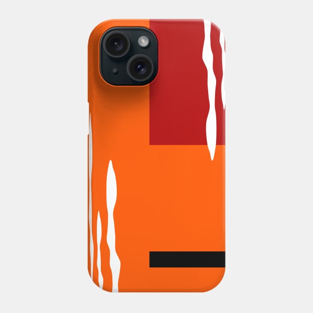 Orange red abstract 1980s retro Phone Case by stephenignacio