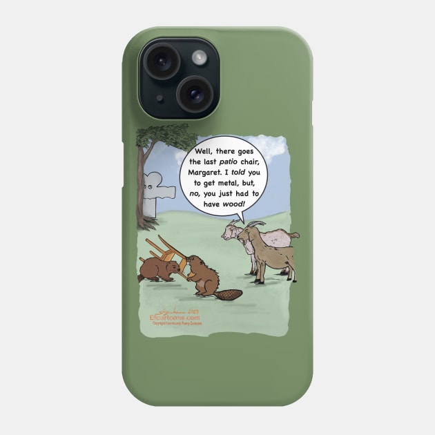 Beaver disaster Phone Case by Enormously Funny Cartoons