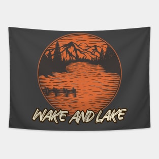 Wake and Lake Camping Tapestry