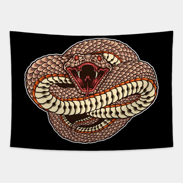 Wild And Dangerous ( Snake ) Tapestry by Merilinwitch