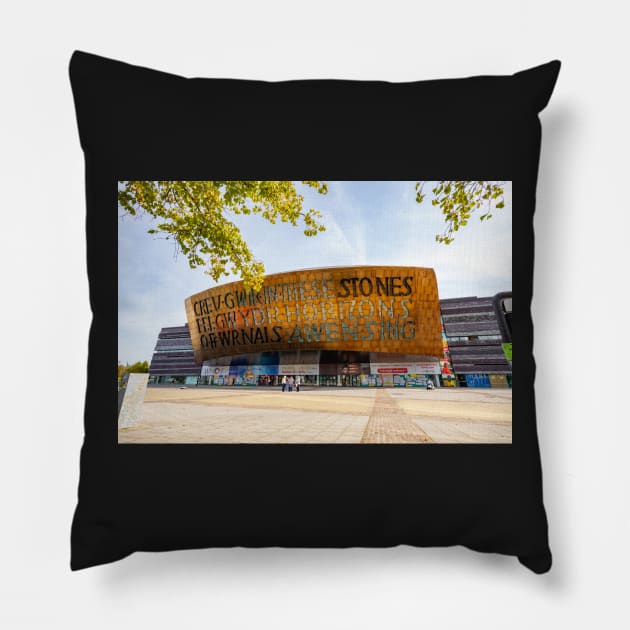 Wales Millennium Centre, Cardiff Pillow by dasantillo