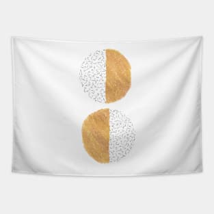 Rust orange mid century abstract circles Tapestry