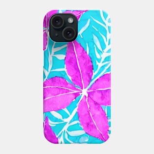 Pink and Teal Floral Pattern Phone Case