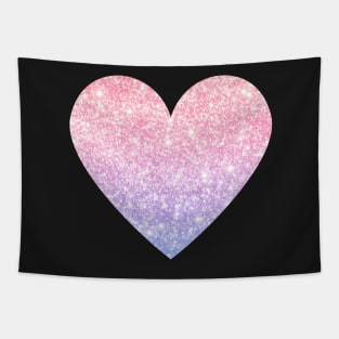 Light Pink and Purple Ombre Faux Glitter Heart Tapestry