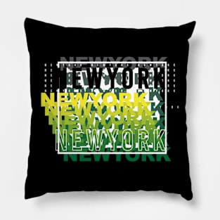 urban new york colourful typography Pillow