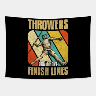 Throwers Don't Have Finish Lines Funny Javelin Tapestry