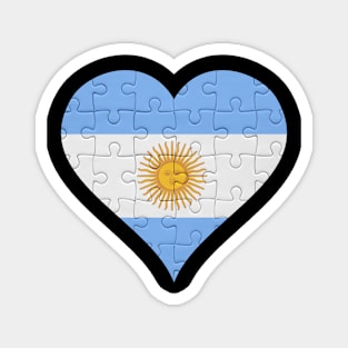 Argentinian Jigsaw Puzzle Heart Design - Gift for Argentinian With Argentina Roots Magnet