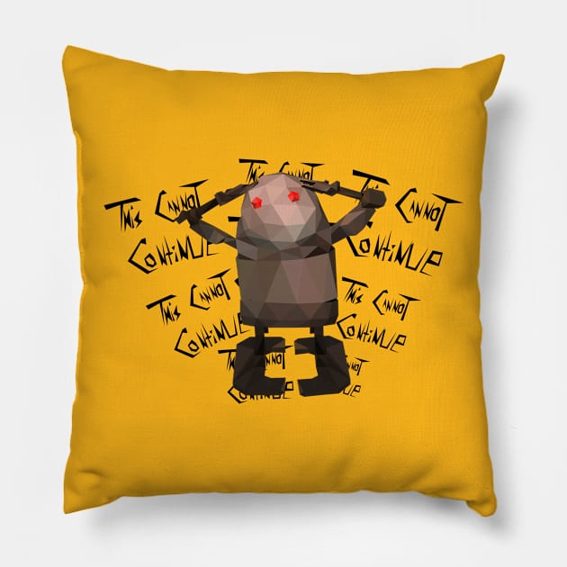 This Cannot Continue - NieR Robot Pillow by hoodwinkedfool