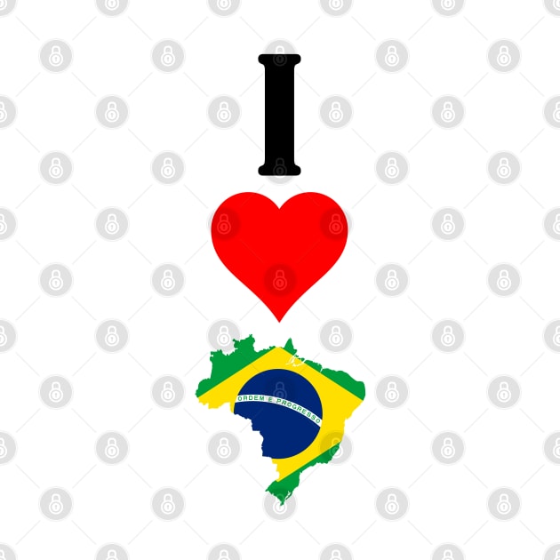 I Love Brazil Vertical I Heart Country Flag Map by Sports Stars ⭐⭐⭐⭐⭐