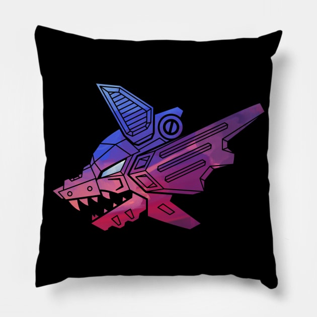 Mecha Robot Wolf | Head Full of Clouds Pillow by MaiasaLiger
