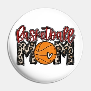 Basketball Mom Leopard Basketball  Mom Pin