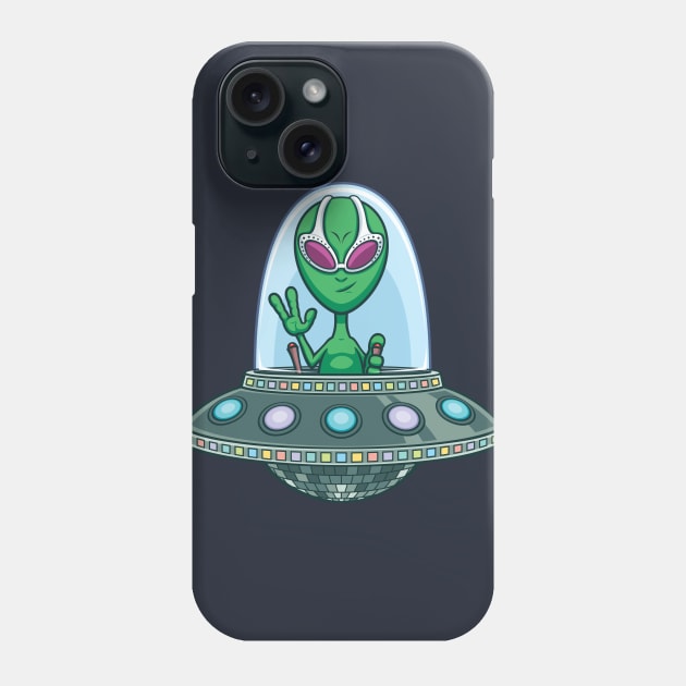 Alien Flying Saucer Phone Case by Malchev