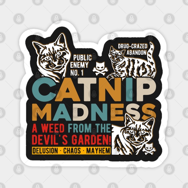 Cute Catnip Madness Cute Kitten Funny Cat Pet Humor Magnet by masterpiecesai