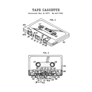 Tape Cassette Patent Black T-Shirt