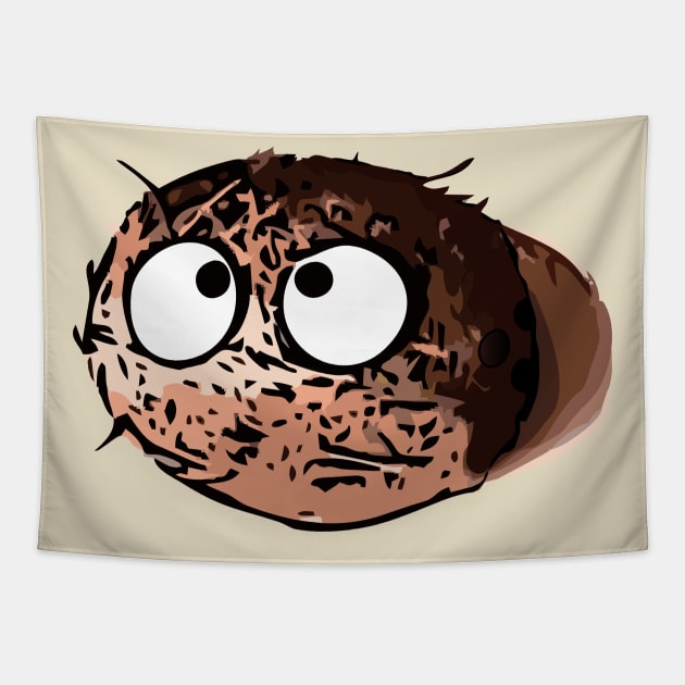 Grumpy coconut Tapestry by RosArt100