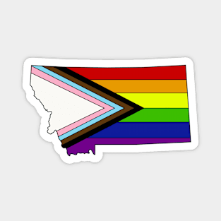 progress pride flag -Montana Magnet